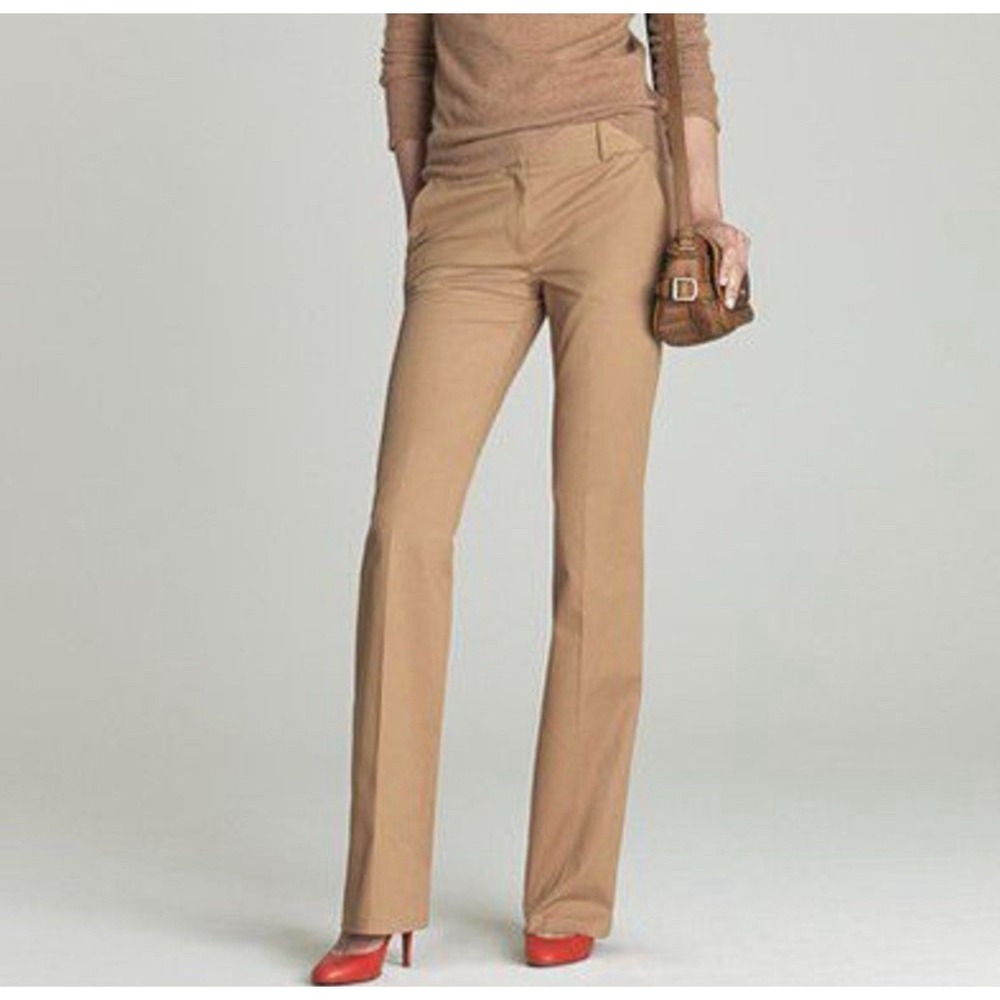 J.Crew Women's City Fit Wide-Leg Wool Blend Pants Camel Sz 4